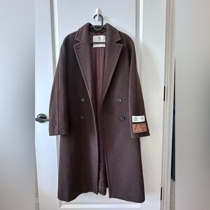 NWOT Aritzia Babaton brown wool double-breasted coat Size 1